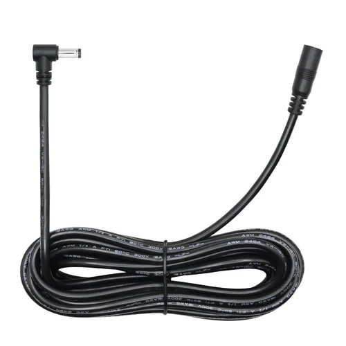 Miniatura 8 de Cable de extensión de alimentación de 9 pies - 0.217 in x 0.083 in, 18AWG, ángulo recto de 90 grados DC 5521 macho a hembra, cable de alimentación