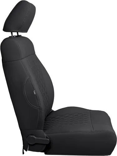 Miniatura 9 de GIANT PANDA Jeep Wrangler 4 puertas JK 2008-2010, juego completo de fundas de asiento para Unlimited Sahara Sport Rubicon X de piel sintética Negro