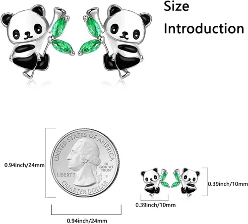 Miniatura 3 de AxolotlFoxPandaUnicornHorseDog Earrings 925 Sterling Silver Hypoallergenic Animal Stud Earrings Jewelry Gifts for Girls Kids Women