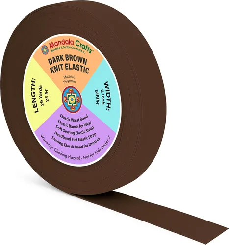 Miniatura 22 de Mandala Crafts Carrete de bandas elásticas anchas de 1/2 pulgada color beige para cinturas de pantalones, costura y manualidades DIY, 88 yardas