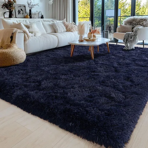 Miniatura 36 de Alfombras de área de 8x10 para sala de estar, alfombra shaggy grande ultra suave y esponjosa para dormitorio, alfombras de felpa mullida Blanco crema