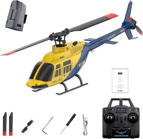 RC ERA A60 Helicóptero - Helicópteros de control remoto para adultos, 1/42 Sacle 2.4G 4CH Gyro Stabilized Aircraft con retención de altitud y flujo