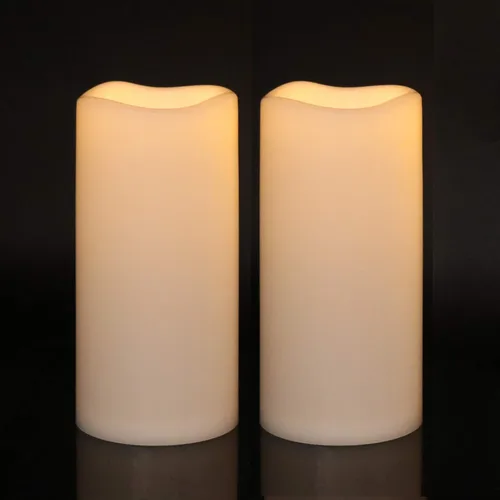 Miniatura 11 de Eldnacele Velas LED parpadeantes sin llama impermeables para exteriores con temporizador remoto, funciona con pilas, velas de plástico con mecha 3D