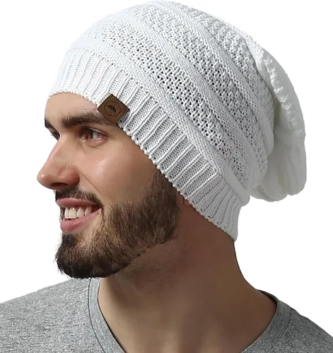 Miniatura 7 de Slouchy Cable tejido Gorro de lana por Tough Headwear – Gorro de lana de gran tamaño Sombreros Gorros Graves Sombreros Para Hombres y Mujeres