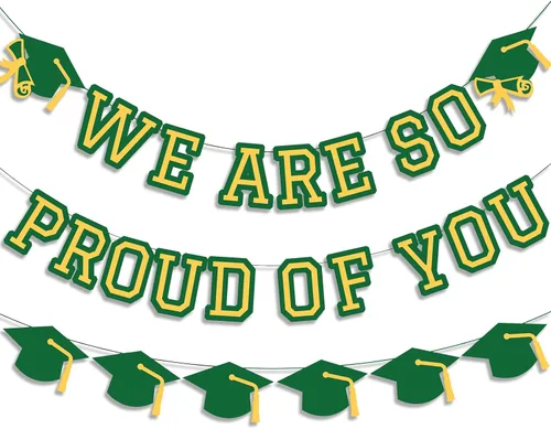 Miniatura 5 de Letrero con texto en inglés «We Are So Proud Of You», decoración para fiesta de graduación, guirnalda de tapa de felicitaciones, letrero de pared