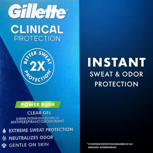 Miniatura 7 de Gillette Antitranspirante clínico y desodorante para hombres, protección 72HR contra el sudor y el olor, frescura de larga duración, tecnología