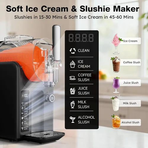 Miniatura 3 de Máquina de granizado para el hogar, máquina de granizado y helado de 85 onzas, no necesita hielo, máquina de bebidas congeladas con 5 ajustes