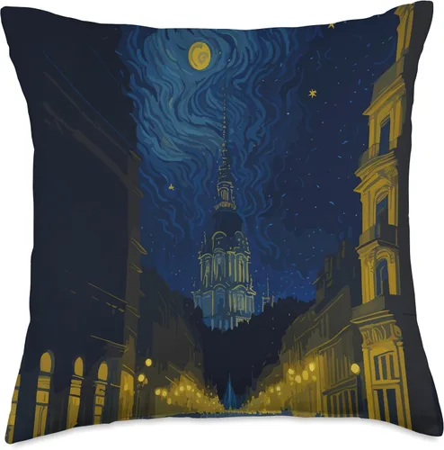Miniatura 5 de berth99 Madrid Madrilenian Starry Night - Almohada de 16 x 16 pulgadas, multicolor