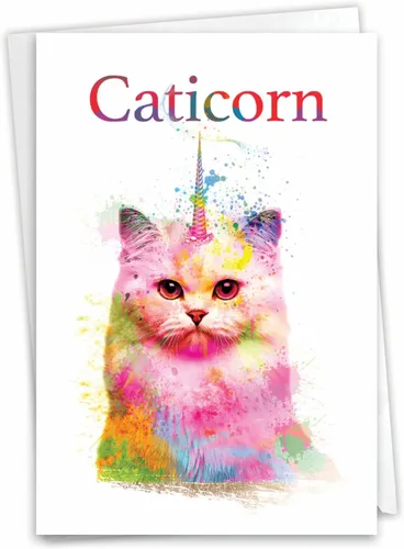 Miniatura 18 de The Best Card Company - Tarjeta de felicitación de cumpleaños de 1 gato con sobre - Papelería de gatito lindo, tarjeta de felicitación de cumpleaños