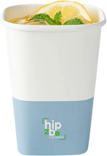 Miniatura 16 de Restaurantware Hip 2 Be Square - Tazas de café de papel de 12 onzas, 25 tazas de café reutilizables a prueba de fugas, tapas se venden por separado