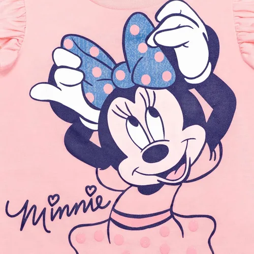 Miniatura 54 de Disney Minnie Mouse - Conjunto de camiseta floral arcoíris y pantalones cortos de cambray, tallas de bebé a niño grande (12 meses - 14-16)