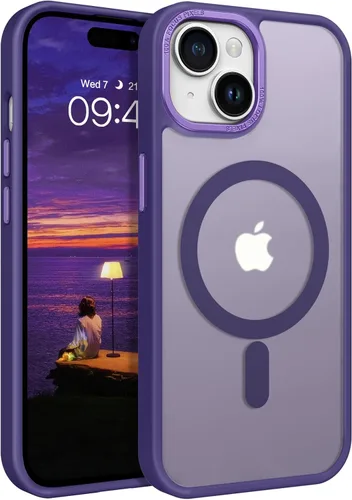 Miniatura 17 de BENTOBEN Compatible con iPhone 15 Plus, Funda de teléfono magnética translúcida mate delgada a prueba de golpes [Compatible con MagSafe] Funda