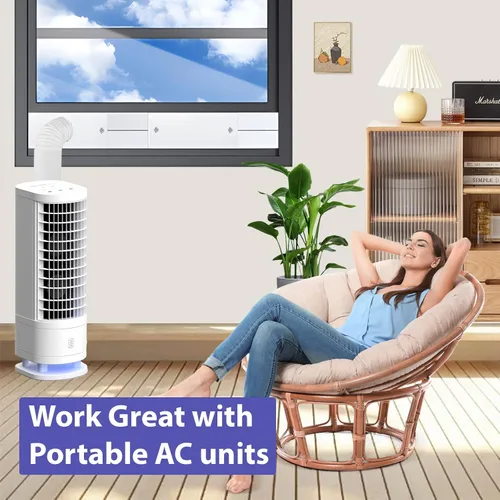 Miniatura 4 de Kit de ventilación de ventana, kit de ventana de aire acondicionado portátil, universal para conductos de 4 pulgadas/6 pulgadas y manguera de 5.1
