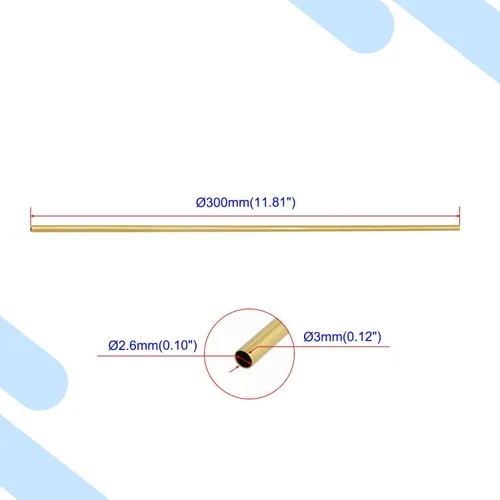 Miniatura 2 de Tubo de enfriamiento de cobre de latón – ID 0.102 in / 1/10" x OD 0.118 in / 3/25" x 11.811 in / 1 pie / 11.81 pulgadas – 2 piezas
