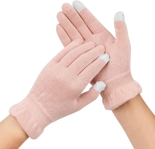 Donfri 2 pares de guantes hidratantes para niños, guantes de algodón para la noche para eccema, guantes de loción para manos secas, guantes con
