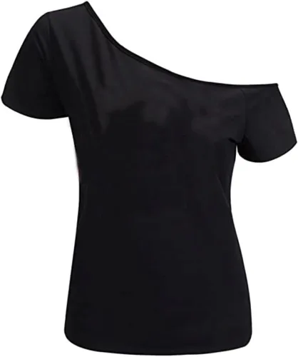 Miniatura 69 de MAGICMK - Camiseta casual para mujer, con estampado de labios y hombro descubierto, talla extragrande
