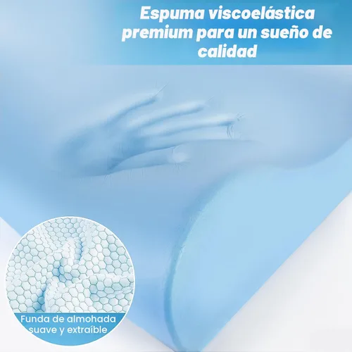 Miniatura 3 de CloudBliss Almohada cervical ergonómica para dormir, almohada cervical cervical para aliviar el dolor de cuello, almohada de espuma viscoelástica