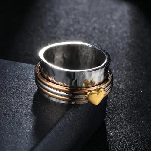 Miniatura 33 de Magitaco Anillos giratorios de acero inoxidable, anillos para ansiedad, anillos de ansiedad para mujeres y hombres