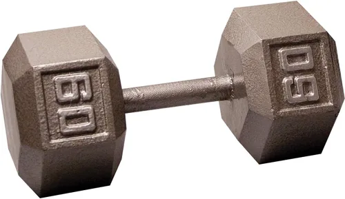 Miniatura 20 de Body-Solid Mancuerna hexagonal de hierro fundido, pesas de mano para hombres y mujeres, mancuernas de peso para entrenamiento de fuerza, culturismo