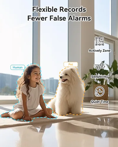 Miniatura 4 de blurams Cámara interior 5G, cámara de niñera 2K, cámara PTZ de 360° para mascotas con aplicación de teléfono, llamada de un solo toque, visión