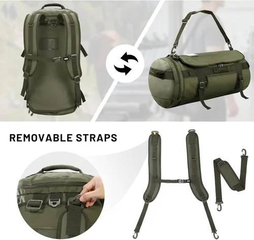 Miniatura 10 de MIER Mochila deportiva grande con compartimento para zapatos, resistente y resistente al agua, azul marino, 45L