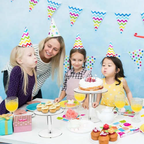Miniatura 7 de WILLSIN Soporte de tarta acrílico, soportes de tarta redondos para mesa de postres, soporte de cupcakes transparente para fiesta de cumpleaños