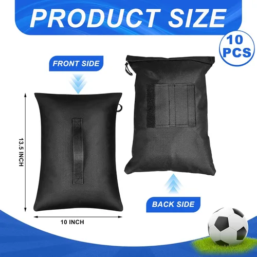 Miniatura 2 de Arrowbash Juego de 10 bolsas de arena de red de anclaje y 20 bolsas de polietileno para deportes de arena, anclajes con peso para redes de béisbol