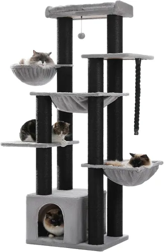 Miniatura 14 de Árbol para gatos resistente de 67 pulgadas para gatos grandes adultos de interior, torre XXL para gatos con 13 postes rascadores gruesos (φ4.3)