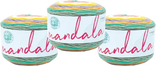 Miniatura 80 de Lion Brand Yarn Mandala - Hilo multicolor para ganchillo,tejido y manualidades, color Liger, 1770 pies, paquete de 1 unidad
