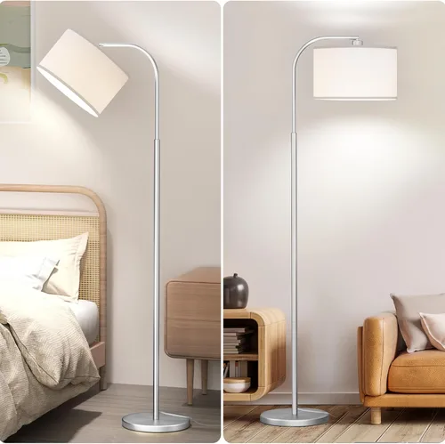 Miniatura 5 de Lámparas de pie de arco para sala de estar con 3 temperaturas de color, lámpara de pie moderna luz de lectura con bombilla de 9 W incluida, lámpara