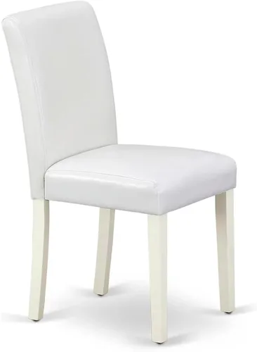 Miniatura 6 de East West Furniture DLAB5-LWH-64 - Juego de mesa y sillas de cocina de 5 piezas, incluye una mesa de comedor redonda con gotas y 4 sillas de comedor