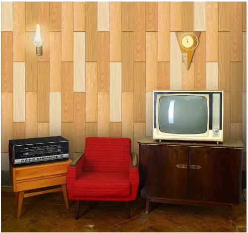 Miniatura 28 de wall26 - Patrón de paneles texturizados de madera vertical retro crema - Mural de pared, papel tapiz extraíble, decoración del hogar - 100x144 Crema