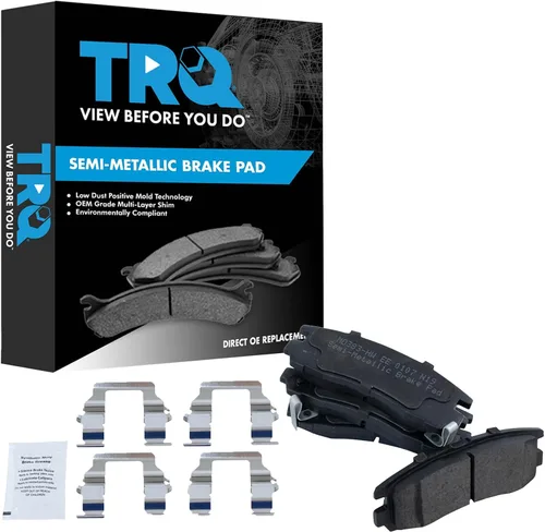 Miniatura 172 de TRQ Pastillas de freno delanteras semi metálicas compatibles con Ford Expedition 2018-2021 F-150 2018-2020 Lincoln Navigator 2018-2022