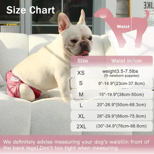 Miniatura 2 de JoyDaog Pañales para perras para perros medianos, paquete de 4 pañales reutilizables lavables premium para perritos en período de calor
