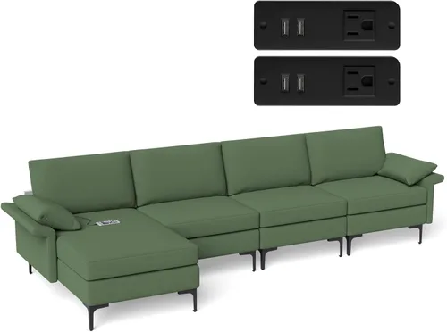 Miniatura 22 de Giantex Juego de 2 sofás individuales, silla decorativa, con cómodo cojín de 5 pulgadas, reposabrazos con cremallera, patas de acero, sillón de sala
