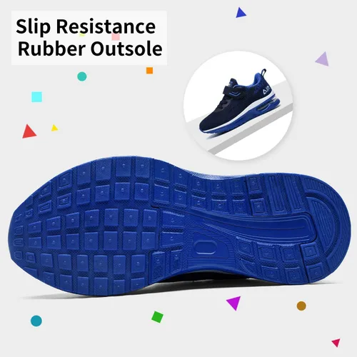 Miniatura 4 de MEHOTO Tenis de correr para niños, tenis atléticos, para caminar, trotar, deportes, ligeros, transpirables, para niños y niñas, Negro