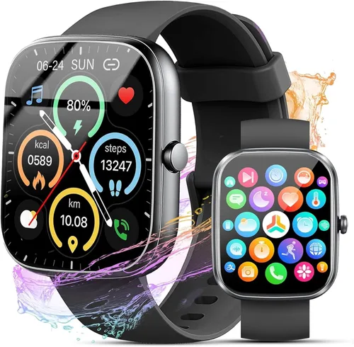 Reloj inteligente para hombres y mujeres, reloj inteligente de 1.91 pulgadas con respuesta/hacer llamadas, rastreador de fitness con más de 100