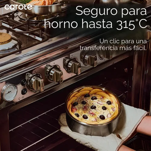 Miniatura 8 de CAROTE Juego de ollas y sartenes, juego de utensilios de cocina de acero inoxidable, mango desmontable, 15 piezas de utensilios de cocina