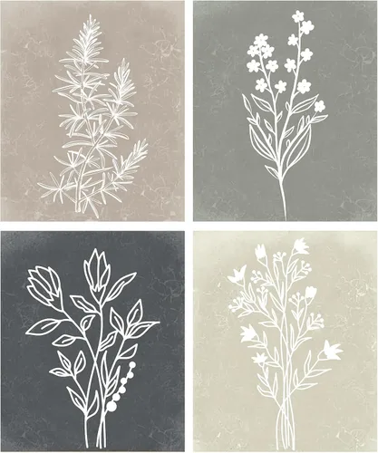 Miniatura 23 de Yeaqee 4 piezas de kits de arte de diamante DIY para pintura adulta, adornos de diamantes estéticos para la pared, adornos estéticos