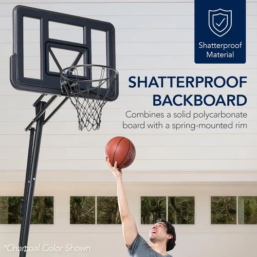 Miniatura 8 de Best Choice Products Aro de baloncesto regulador ajustable, portería portátil con tablero inastillable, retorno de bola, gel base