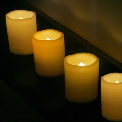 Miniatura 6 de CANDLE CHOICE Velas LED sin flama, impermeables, de pilas, para exteriores, con control remoto y temporizador, luz blanca parpadeante de resina