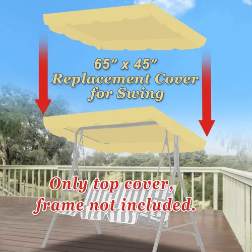 Miniatura 2 de Cubierta de repuesto para columpio de patio al aire libre (65 x 45 pulgadas, beige)