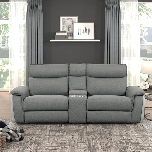 Miniatura 20 de Lexicon Raelynn Power - Sofá reclinable doble, color gris pardo gris topo