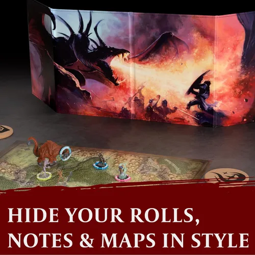 Miniatura 5 de DND DM Screen 5e – D&D Dungeon Master pantalla impresa a todo color con insertos personalizables – Dungeons and Dragons GM / Game Master Accesorios