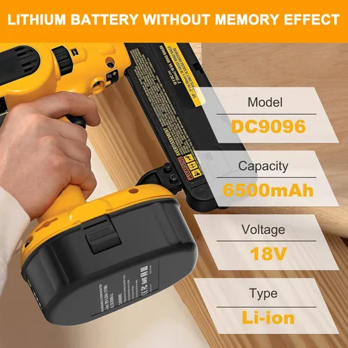 Miniatura 2 de ANTRobut Reemplazo de litio de 6,5 Ah para batería Dewalt de 18 V compatible con batería Dewalt de 18 V DC9096 DC9098 DC9099 DW9095 DW9096 DW9098