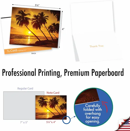 Miniatura 6 de The Best Card Company Juego de 10 tarjetas de agradecimiento surtidas de 4 x 5.12 pulgadas con sobres (10 diseños, 1 cada uno) Palm Beaches M6457TYG