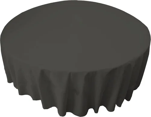 Miniatura 189 de LA Linen - Mantel redondo lavable de popelina de poliéster, resistente a manchas y arrugas, 51", mantel de tela para comedor, cocina, fiesta, Negro