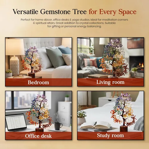 Miniatura 8 de Árbol de Cristal, 7 Piedras de Chakra, Feng Shui, Árbol Sanador, Piedras Preciosas, Regalos de Cristal para Mujeres, Piedras Sanadoras, Regalos