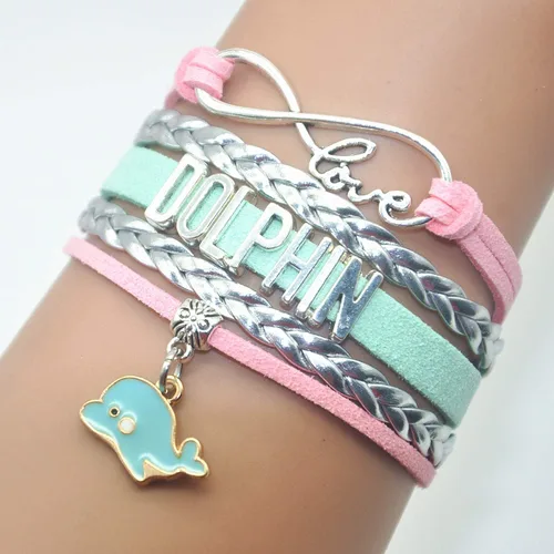 Miniatura 2 de Pulsera de delfín Infinity Love Cute Dolphin Jewelry Dolphin Regalos para mujeres, niñas, hombres, niños, amantes de delfines regalos