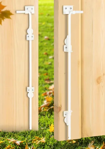 Miniatura 12 de Perno de caña de alta resistencia de 12 pulgadas, para barra de caída, cercas de metal de PVC, puertas dobles, acero sólido blanco, 1 paquete
